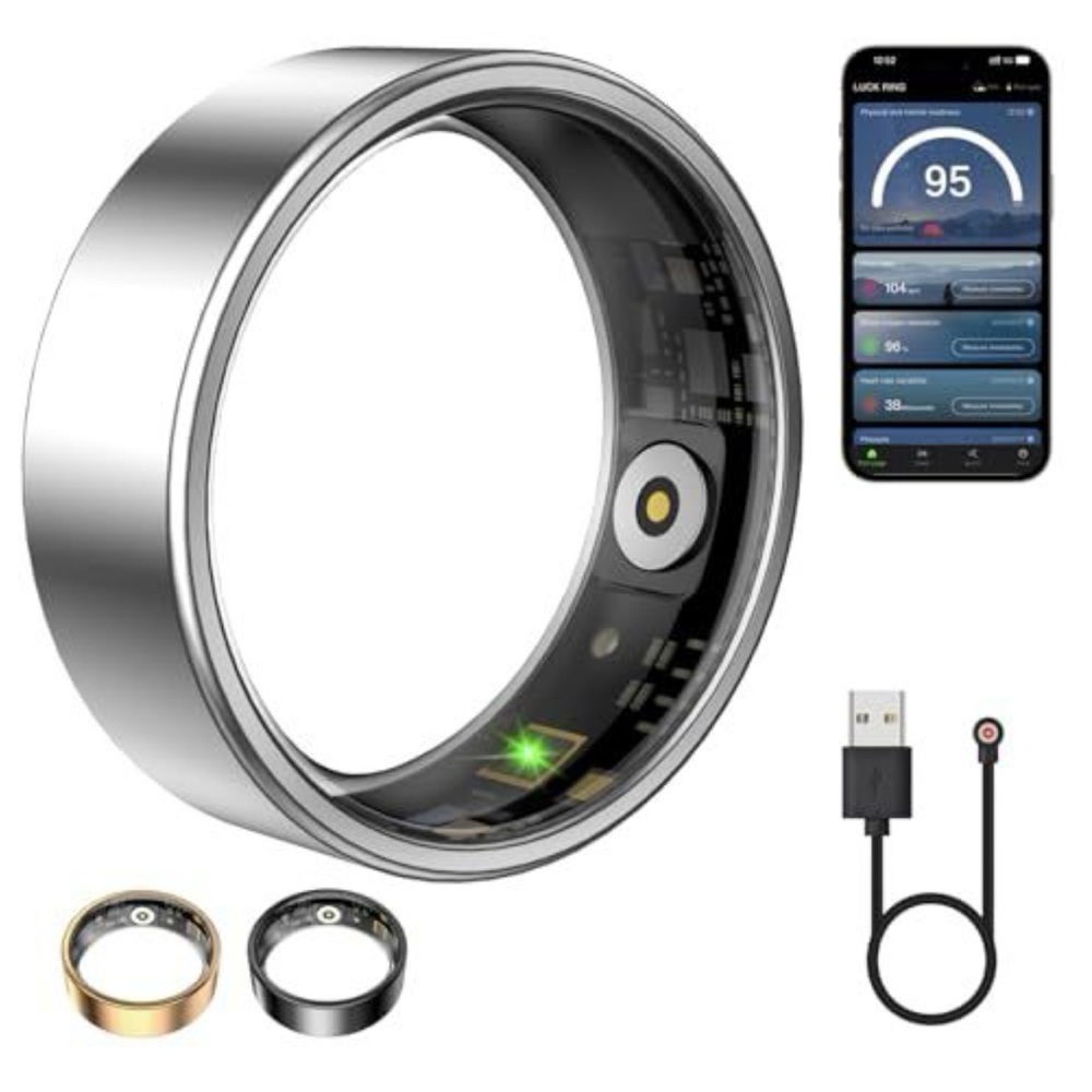 Smart Ring Fitness Tracker with Heart Rate & Sleep Monitoring